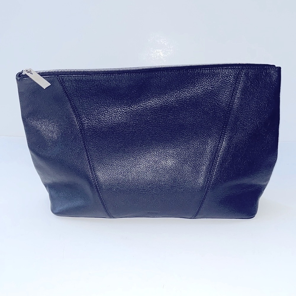 Vince Oversized Fold Over Leather Clutch
